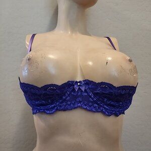 Frederick's Of Hollywood Seduction Underbust Bra 38 Purple Underwire